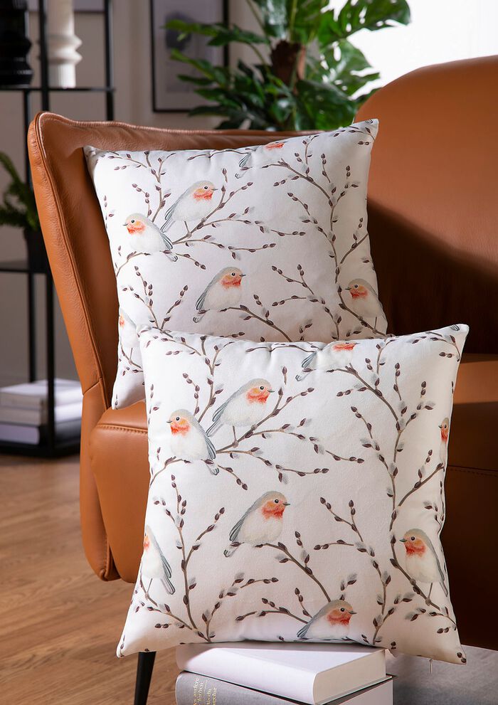 Kissenbezug "Rotkehlchen", 2er-Set 