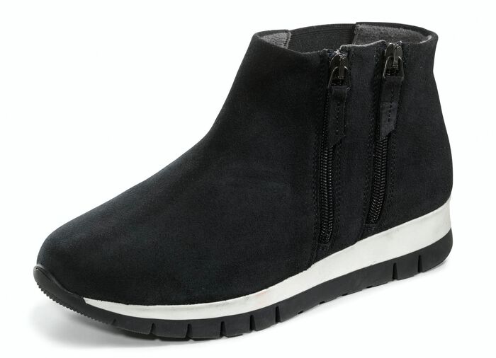 Bootie mit zwei Reissverschl&uuml;ssen SCHWARZ