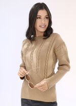 Pullover mit diagonalem Rippensaum 