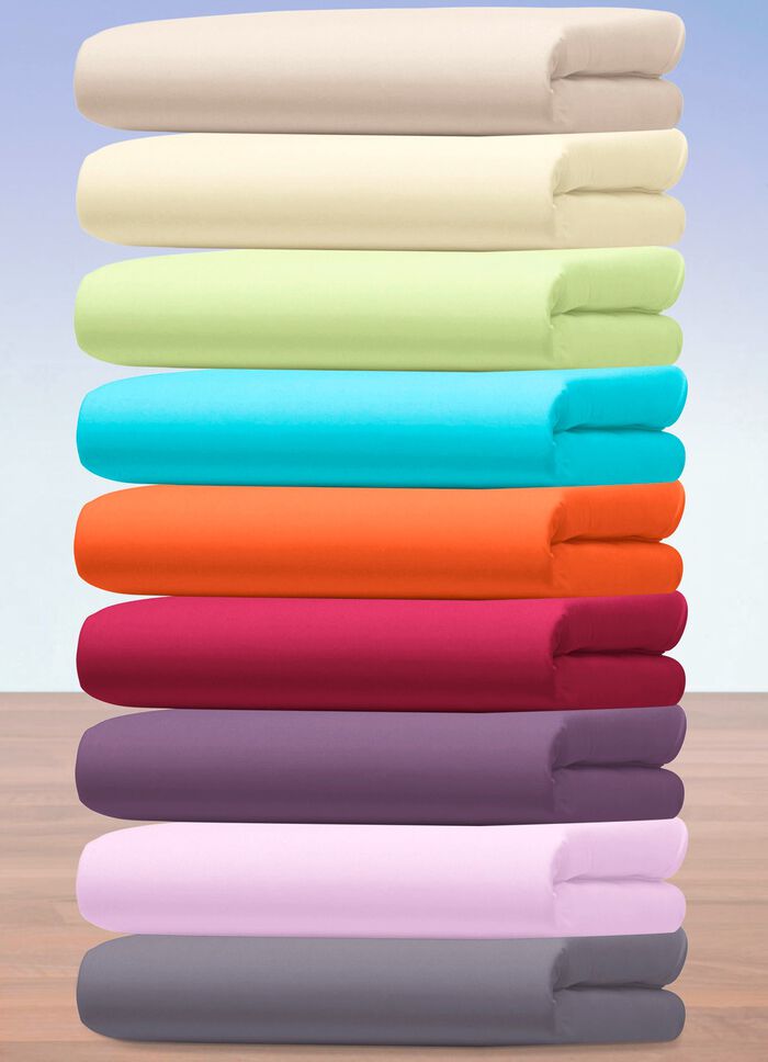 Multi-Stretch-Spannbetttuch aus Baumwolle und LYCRA&reg; Elastan ORANGE