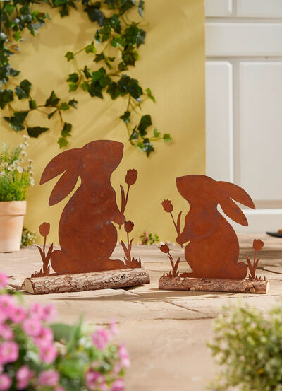 Hase Rusty aus gerostetem Stahl, , large