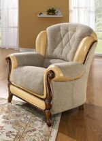 Polsterm&ouml;bel mit edlen Holzchatosen BEIGE