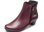 ELENA EDEN, elegante Damen-Stiefeletten, Weite G, mit herausnehmbarem Fussbett BURGUND