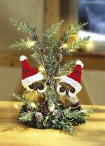 Beleuchtetes Tischgesteck «Eulen» 