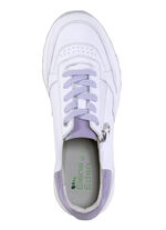 ELENA EDEN Schnürschuh aus Nappaleder mit Velours-Besätzen WEISS-FLIEDER