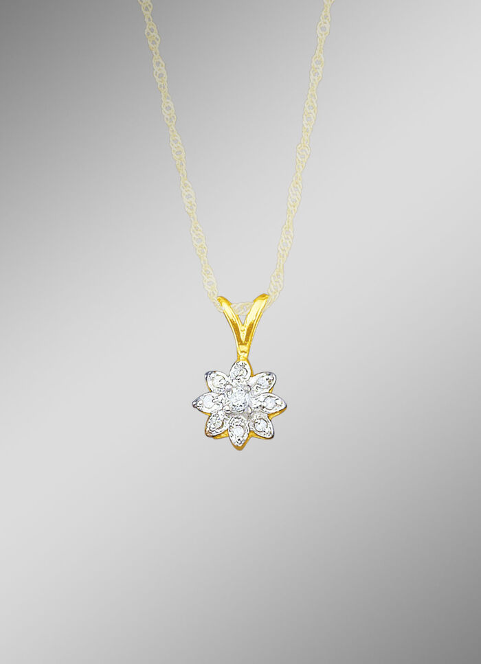 Anh&auml;nger mit Brillant und Diamanten 