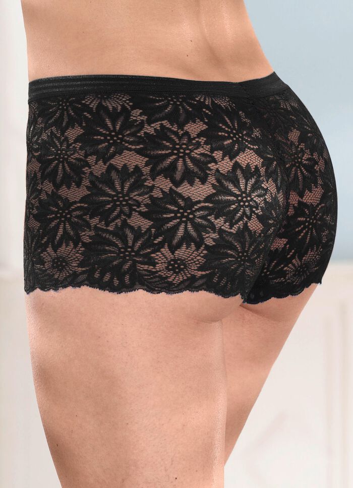 Dreierpack Pants aus elastischer Spitze 