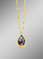 Pl&auml;ttchen-Halskette mit Blumen-Motiv 