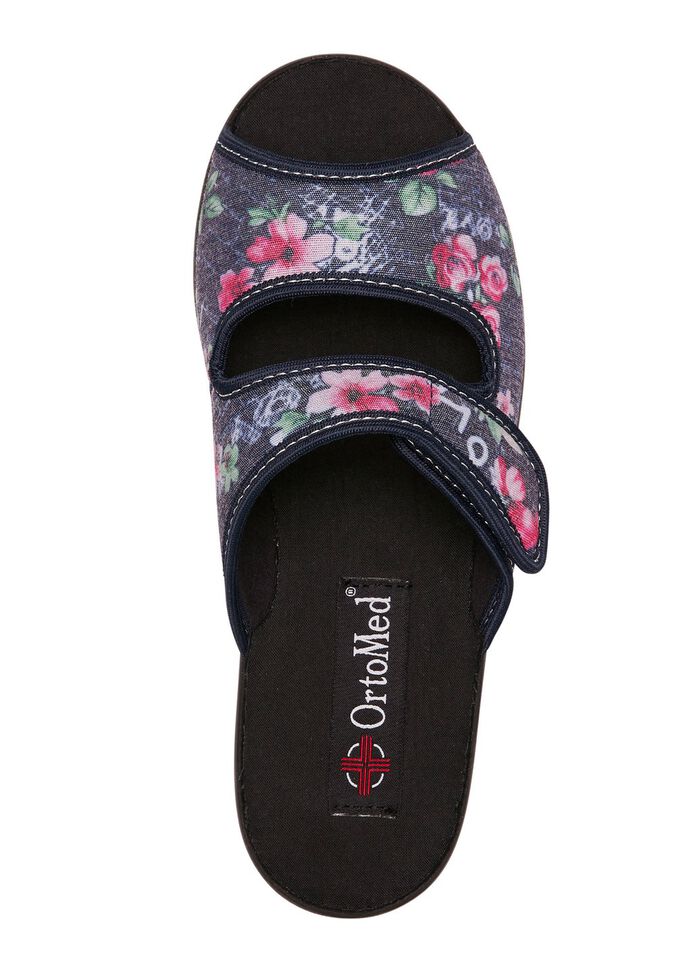 Zweierpack, klassische Damen-Hausschuhe, Weite H, mit Klettverschluss 