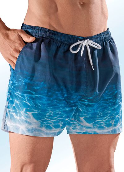 Badeshorts, Ges&auml;sstasche mit Klettverschluss, Microfaser 