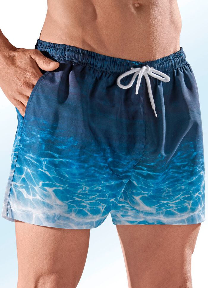 Badeshorts, Ges&auml;sstasche mit Klettverschluss, Microfaser 