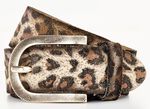 Lederg&uuml;rtel im Leoprint BEIGE-BRAUN