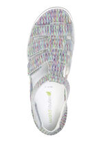 Waldläufer, bequeme Damen-Sandalen, Weite H, mit herausnehmbarem Fussbett WEISS-BUNT