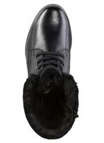 ELENA EDEN Schn&uuml;r-Stiefelette mit umschlagbarem Lammfellkragen SCHWARZ