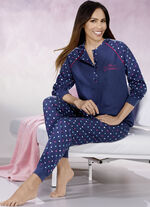 Zweierpack Pyjamas mit Pünktchendessin und Bündchen 