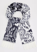 Schal mit Paisley- und Herzmotiven 