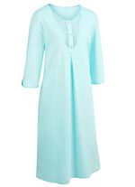 Nachthemd, wadenlang mit T&uuml;llstickereispitze 