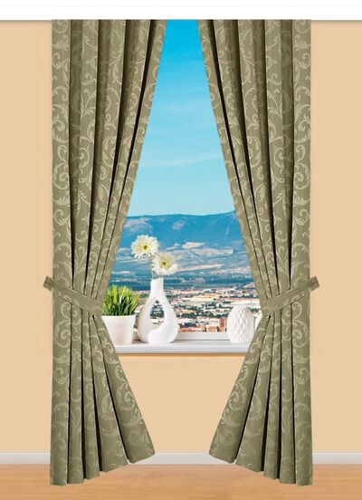 Hochwertige Jacquard &Uuml;bergardinen-Garnitur 