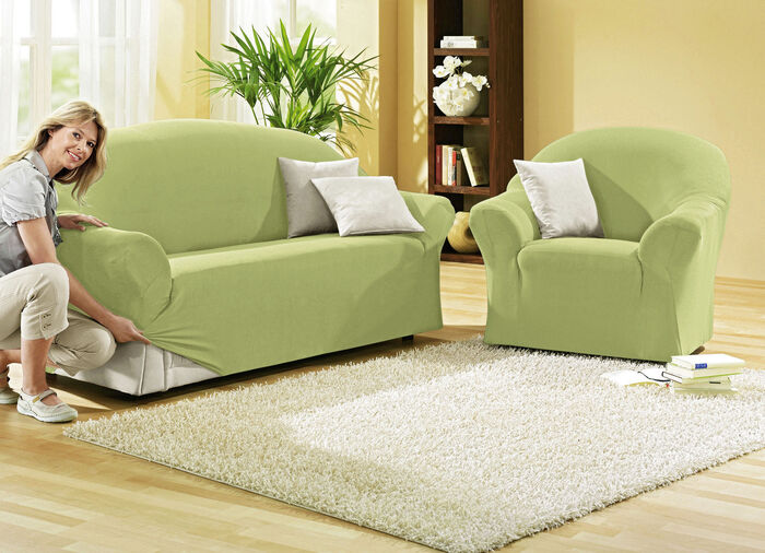 Schützende Stretchbezüge für Sessel und Sofa GRÜN
