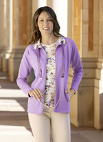 Shirtjacke mit Kontrastverarbeitung am Kragen in 2 Farben LILA