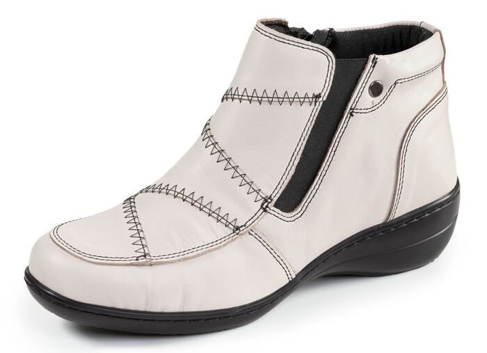 ELENA EDEN, bequeme Damen-Boots, Weite H, mit herausnehmbarem Fussbett ECRU