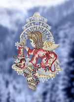 Fensterbild Engel mit Kerze aus echter Plauener Spitze 