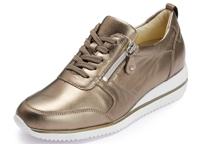 Waldl&auml;ufer, bequeme Damen-Sneaker, Weite H, mit herausnehmbarem Fussbett BRONZE