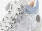 Rieker Schn&uuml;r-Bootie aus originell bedrucktem Synthetikmaterial SILBERGRAU-BLEU