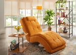 Relaxliege mit Kopfkissen und Knopfsteppung GOLD
