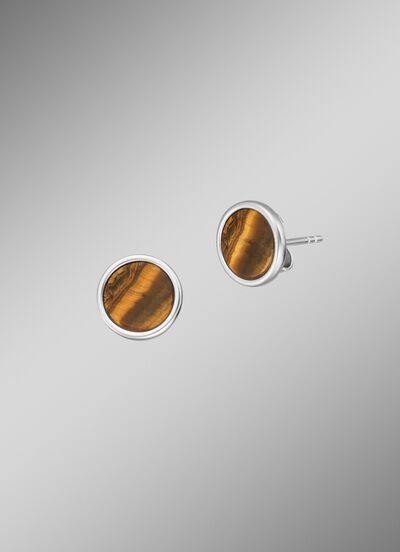Powerful Stone Ohrstecker mit Tigerauge 