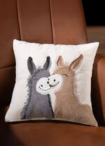 Kissenbezug mit Pl&uuml;sch-Applikation 