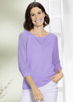 Pullover mit Ajourmuster FLIEDER