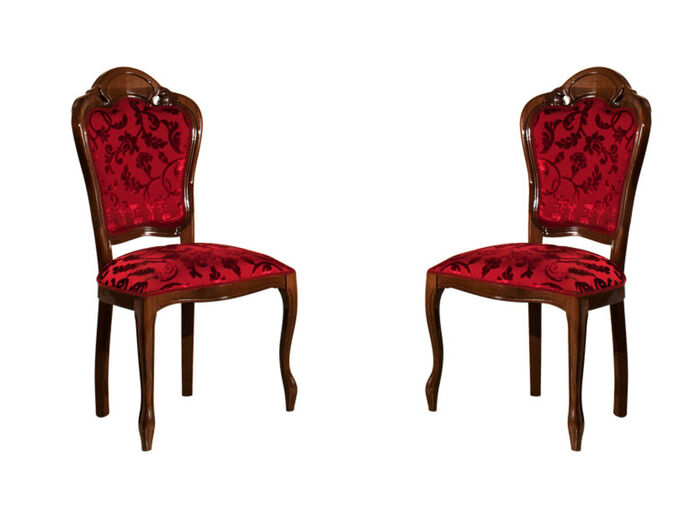 Esszimmer-Stühle im 2er-Set NUSSBAUM-BORDEAUX