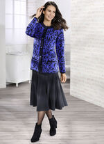 Strickjacke mit Schurwolle BLAU-MARINE