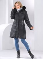 Kurzmantel mit festem Kunstpelz-Besatz 