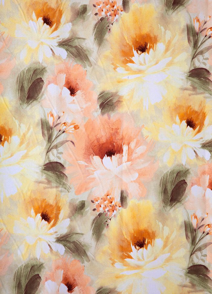 Floral gestalteter Übervorhang mit Universalschienenband 