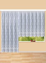 Vorhang mit Plauener Stickerei und Universalschienenband WEISS