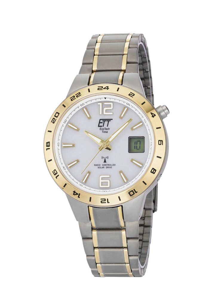 ETT-Funk-Solar-Herrenuhr mit Titanbandgeh&auml;use 