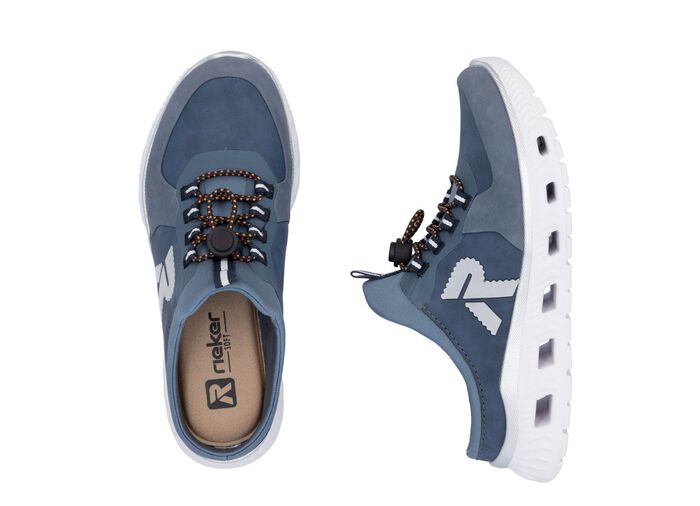 Rieker Slipper mit elastischem Schnellschnürsystem mit Stopper JEANS
