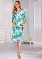 Wadenlanges Laurina Nachthemd mit 3/4 langen &Auml;rmeln 