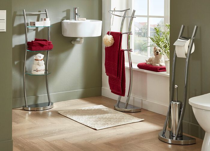 Stilvolle Bad-Accessoires aus Stahlrohr CHROM