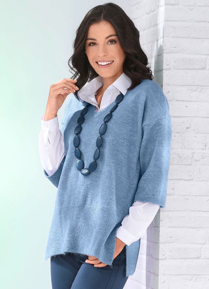 Pulli in sehr kuscheliger Qualität HELLBLAU MELIERT