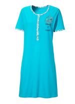 Zweierpack Nachthemden mit langer Knopfleiste, Stickerei sowie kurzen &Auml;rmeln 