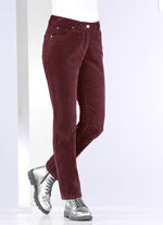 Samtweiche Hose in 5-Pocket-Form BORDEAUX