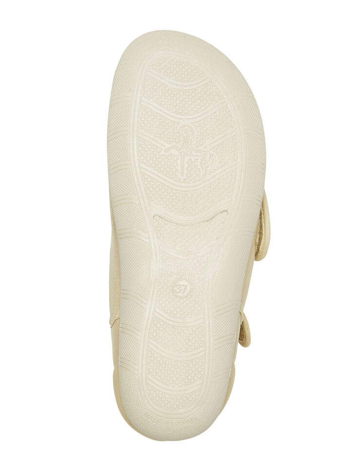 Klett-Sandale aus elastischem Textilmaterial BEIGE