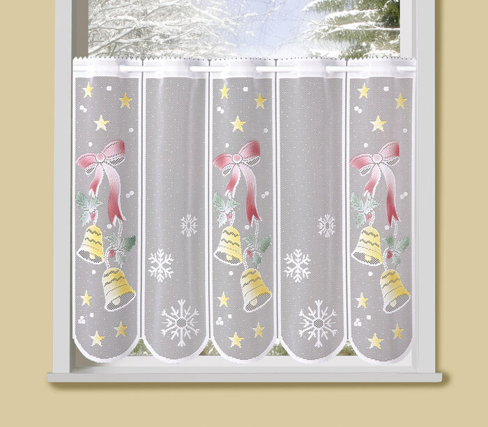 Kurzvorhang Glöckchen mit Stangendurchzug BUNT