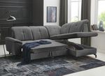 Moderne Polsterecke mit Bettfunktion und Bettkasten ANTHRAZIT