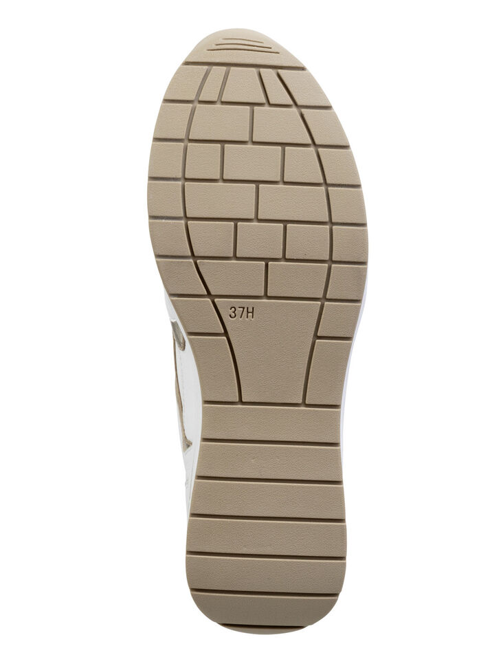 ELENA EDEN, sytlische Damen-Sneaker, Weite H, mit herausnehmbarem Fussbett WEISS-GOLD