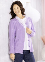 Strickjacke mit edler Paillettenzier FLIEDER