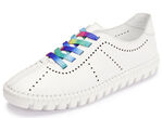 Gemini Schnürschuh mit Schnürsenkel in Regenbogen-Farben WEISS
